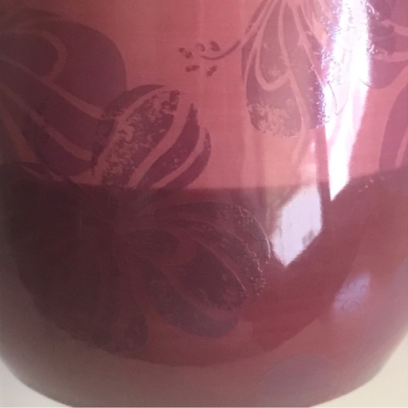 STARBUCKS 2011 Two Tone Dusty Mauve Purple & Hibiscus Ceramic Hand Painted Mug - Picture 5 of 11